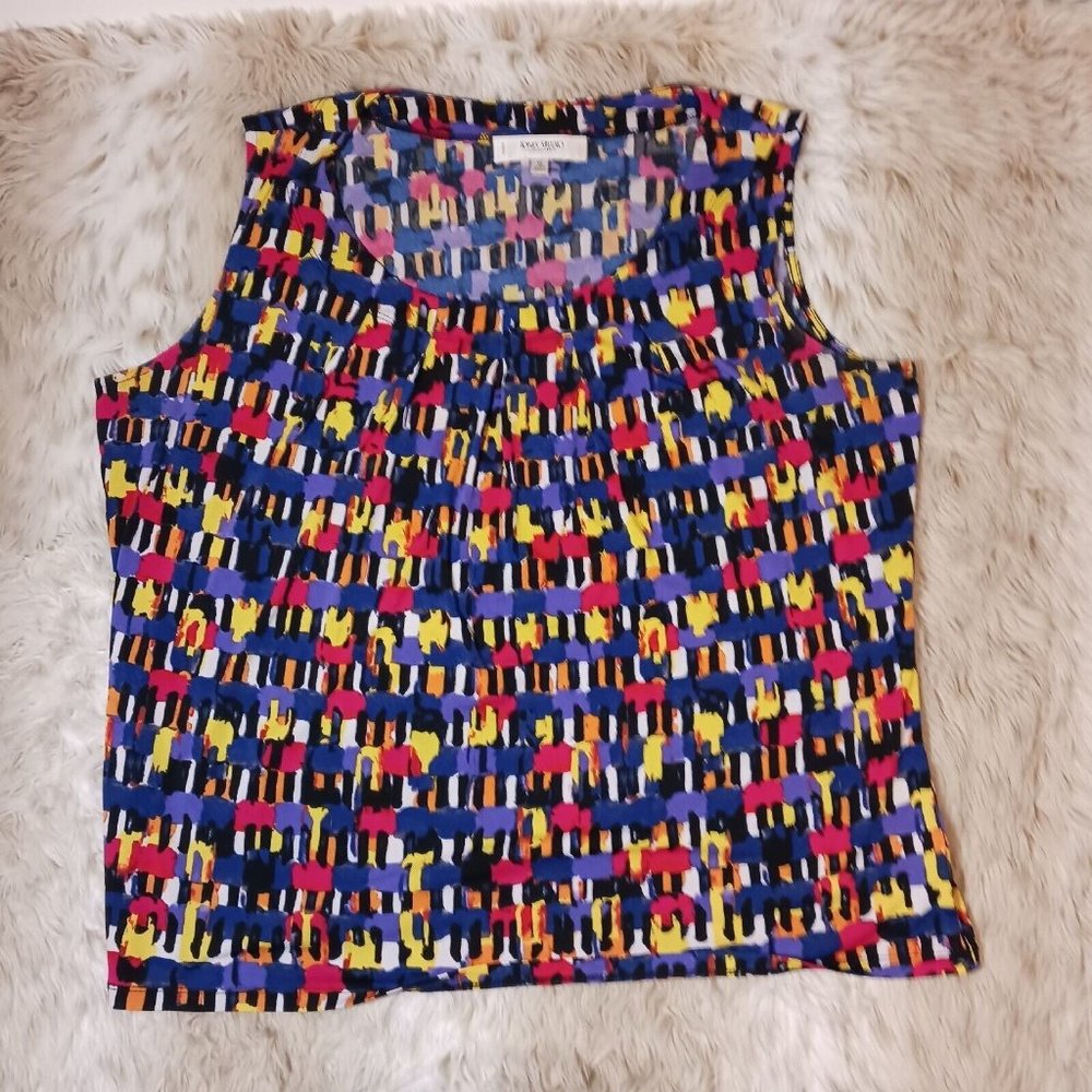 Jones Studio Separates Size 1X Women's Top  Sleeveless Multicolor Bold Career